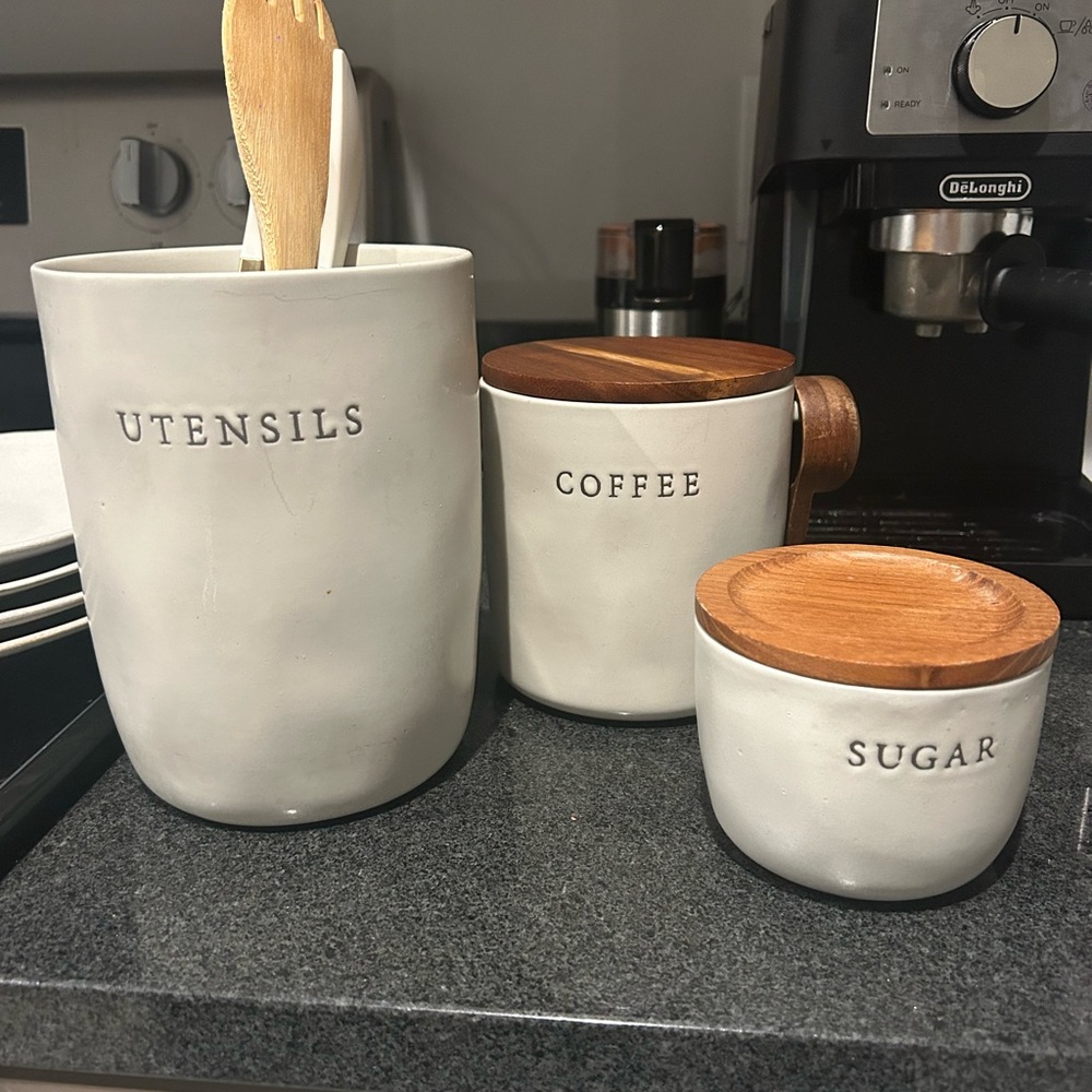 Hearth and Hand With Magnolia Cream White Stoneware SET